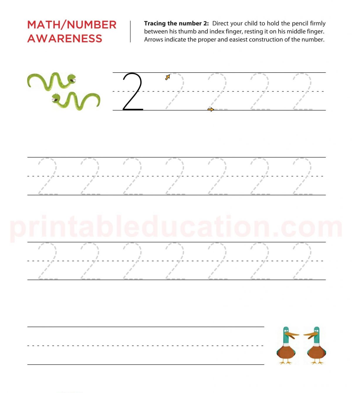 Tracing Number Practice Worksheet PrintablEducation