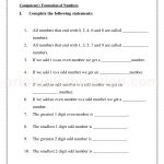 Grade 3 third worksheet for numbers even odd