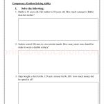 Grade 3 third worksheet for subtraction word